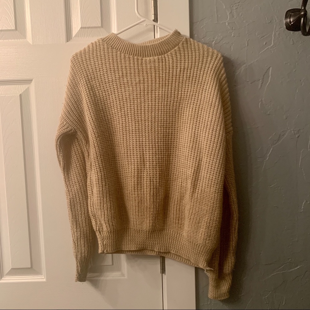 Beige relaxed knit sweater